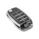 New Aftermarket Nano High Quality Cover For KIA Remote Key 4 Button Black Color Silver Frame KIA-B11Y4 | Emirates Keys -| thumbnail