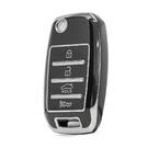 Nano High Quality Cover For KIA Remote Key 4 Button Black Color Silver Frame KIA-B11Y4