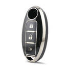 Nano High Quality Cover For Nissan Remote Key 3 Button Black Color Silver Frame NS-A11Y3A