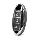 Nano High Quality Cover For Nissan Remote Key 3 Button Black Color Silver Frame NS-A11Y3B