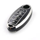 New Aftermarket Nano High Quality Cover For Nissan Remote Key 5 Button Black Color Silver Frame NS-A11Y5 | Emirates Keys -| thumbnail