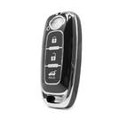 Nano High Quality Cover For Nissan Remote Key 3 Button Black Color Silver Frame NS-C11Y3A