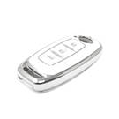 New Aftermarket Nano High Quality Cover For Nissan Remote Key 3 Button White Color Silver Frame NS-C11Y3A | Emirates Keys -| thumbnail