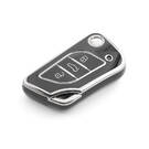 Новый высококачественный чехол Aftermarket Nano для дистанционного ключа Xhorse с 3 кнопками, черный цвет, серебристая рамка XH-C11Y | Emirates Keys -| thumbnail