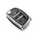 Coque Nano de rechange de haute qualité pour clé télécommande Hyundai 3 boutons, noire, cadre argenté, HY-B11Y3A | Emirates Keys -| thumbnail