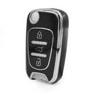 Funda nano de alta calidad para mando a distancia Hyundai de 3 botones, color negro, marco plateado HY-C11Y3