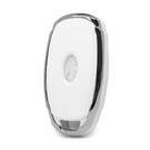 Чехол Nano для дистанционного ключа Hyundai с 4 кнопками, белый цвет, серебристая рамка HY-D11Y4A | MK3 -| thumbnail