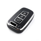 Новый высококачественный чехол Aftermarket Nano для дистанционного ключа Hyundai с 3 кнопками, черный цвет, серебристая рамка HY-G11Y3 | Emirates Keys -| thumbnail