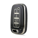 Funda nano de alta calidad para mando a distancia Hyundai de 4 botones, color negro, marco plateado HY-G11Y4