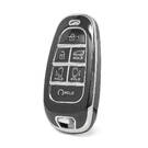 Nano High Quality Cover For Hyundai Remote Key 6 Button Black Color Silver Frame HY-H11Y6A