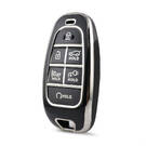Nano High Quality Cover For Hyundai Remote Key 6 Button Black Color Silver Frame HY-H11Y6B
