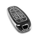 New Aftermarket Nano High Quality Cover For Hyundai Remote Key 7 Button Black Color Silver Frame HY-H11Y7 | Emirates Keys -| thumbnail