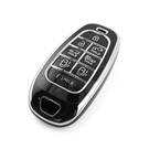 New Aftermarket Nano High Quality Cover For Hyundai Remote Key 8 Button Black Color Silver Frame HY-H11Y8 | Emirates Keys -| thumbnail