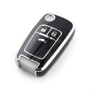 New Aftermarket Nano High Quality Cover For Chevrolet Remote Key 3 Button Black Color Silver Frame CRL-A11Y3 | Emirates Keys -| thumbnail