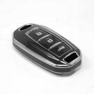New Aftermarket Nano High Quality Cover For Infiniti Remote Key 3 Button Black Color Silver Frame IFNT-A11J | Emirates Keys -| thumbnail