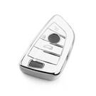 New Aftermarket Nano High Quality Cover For BMW Remote Key 3 Button White Color Silver Frame BMW-B11Y3 | Emirates Keys -| thumbnail