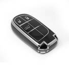 Nuova cover aftermarket di alta qualità per telecomando Jeep a 3 pulsanti, colore nero, cornice argentata, Jeep-B11Y3 | Emirates Keys -| thumbnail