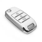 New Aftermarket Nano High Quality Cover For Kia Remote Key 3 Button White Color Silver Frame KIA-B11Y3 | Emirates Keys -| thumbnail