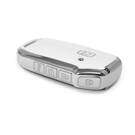 New Aftermarket Nano High Quality Cover For Kia Remote Key 5 Button White Color Silver Frame KIA-C11Y5 | Emirates Keys -| thumbnail