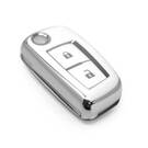 New Aftermarket Nano High Quality Cover For Nissan Remote Key 2 Button White Color Silver Frame NS-B11Y2 | Emirates Keys -| thumbnail