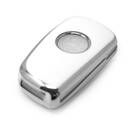 New Aftermarket Nano High Quality Cover For Nissan Remote Key 2 Button White Color Silver Frame NS-B11Y2 | Emirates Keys -| thumbnail