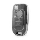 Nano High Quality Cover For Fiat Remote Key 3 Button Dark Gray Color Silver Frame FIAT-C11Y3B