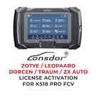 Lonsdor - ZOTYE / LEOPAARD / DORCEN / TRAUM/ZX AUTO License activation For K518 Pro FCV