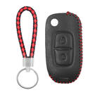 Renault Flip Uzaktan Anahtar 2 Düğme RN-A için Deri Kılıf
