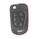 Кожаный чехол для Kia Optima Rio Flip Remote Key 3 кнопки | МК3 -| thumbnail