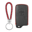 Funda de cuero para Toyota Land Cruiser 2009-2015 Smart Remote Key 3 botones
