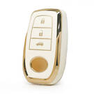 Funda Nano de alta calidad para llave remota Toyota 3 botones Color blanco