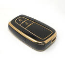 nueva cubierta de alta calidad nano del mercado de accesorios para toyota prius c-rh prado llave remota 2 botones color negro | Claves de los Emiratos -| thumbnail