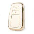 Cubierta Nano de alta calidad para Toyota Prius C-RH Prado, llave remota, 2 botones, Color blanco