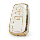 Cubierta Nano de alta calidad para Toyota RAV4 Corolla, llave remota, 3 botones, Color blanco