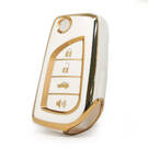 Cubierta Nano de alta calidad para Toyota Flip Remote Key 3 + 1 botones Color blanco
