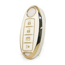 Nano High Quality Cover For Nissan Remote Key 3+1 Buttons White Color
