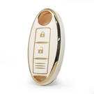 Nano  High Quality Cover For Nissan Remote Key 2 Buttons White Color