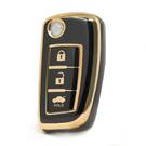 Nano High Quality Cover For Nissan Flip Remote Key 3 Buttons Black Color