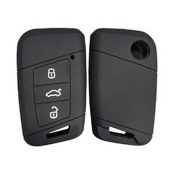 Coque en silicone pour clé à distance intelligente Volkswagen 3 boutons
