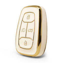 Nano High Quality Cover For TATA Remote Key 4 Button White Color TATA-A11J