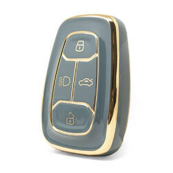 Nano High Quality Cover For TATA Remote Key 4 Button Gray Color TATA-A11J