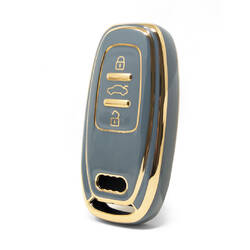 Capa nano de alta qualidade para chave remota Audi 3 botões cor cinza Audi-A11J