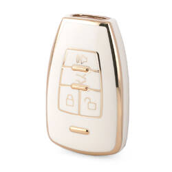 Nano High Quality Cover For Baic Smart Remote Key 4 Buttons White Color BQ-A11J
