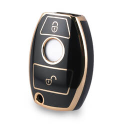 Nano High Quality Cover For Mercedes Benz Remote Key 2 Buttons Black Color Benz-A11J2