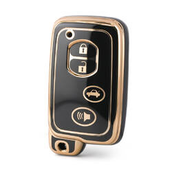 Funda Nano de alta calidad para llave remota de Toyota, 4 botones, Color negro, TYT-H11J4