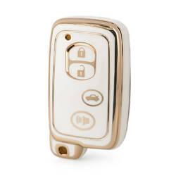 Funda Nano de alta calidad para llave remota de Toyota, 4 botones, Color blanco, TYT-H11J4