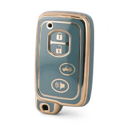 Funda Nano de alta calidad para llave remota de Toyota, 4 botones, Color gris, TYT-H11J4
