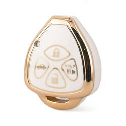 Funda Nano de alta calidad para llave remota de Toyota, 4 botones, Color blanco, TYT-K11J4