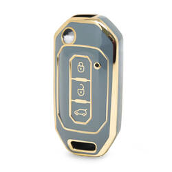 Capa Nano de alta qualidade para Ford Flip Remote Key 3 botões cor cinza Ford-I11J