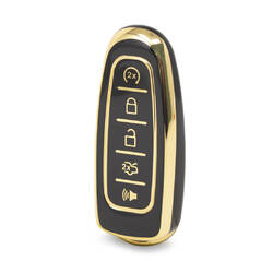Capa Nano de alta qualidade para chave remota Ford 5 botões cor preta Ford-J11J